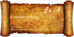 Csonka Albin névjegykártya